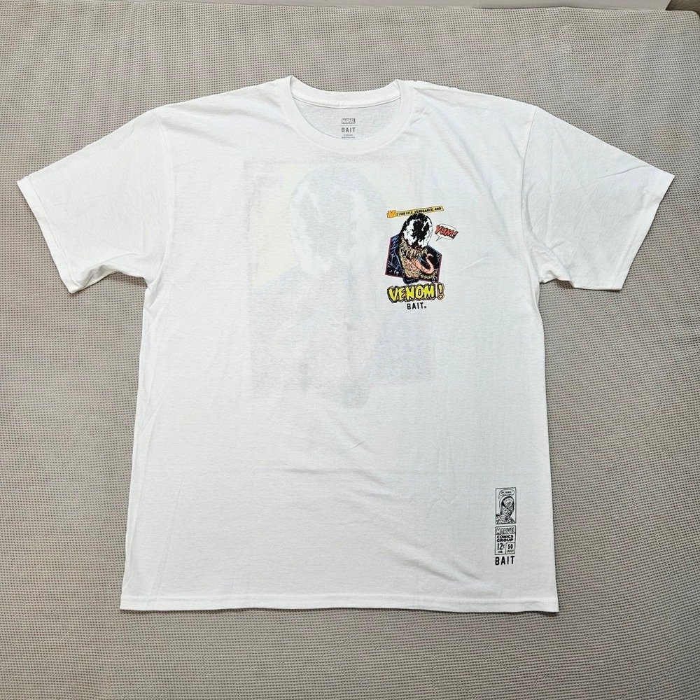 BAIT Marvel Comics Venom Graphic T-Shirt White Mens XL‎ Short Sleeve Crewneck